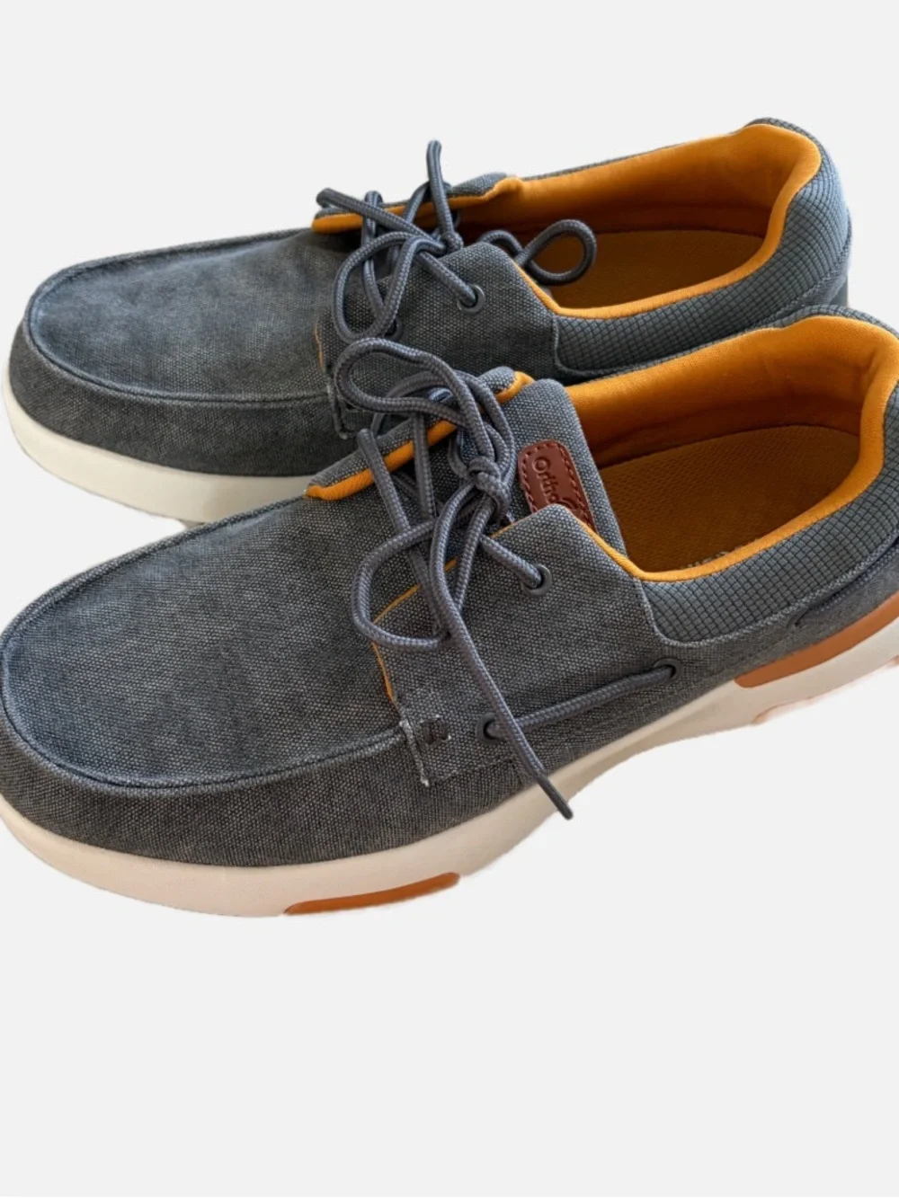 Orthofeet Gray Casual Comfort Shoes Men’s Size 11 (EU 44.5) Boat Shoes